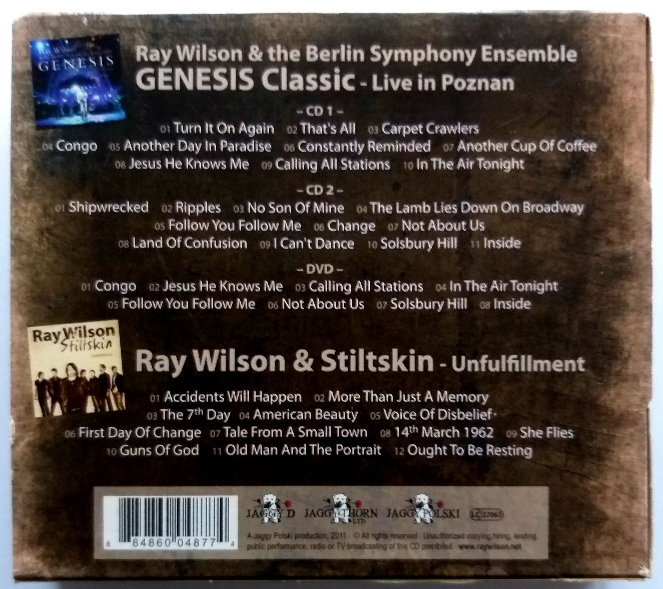 Ray Wilson Genesis vs Stiltskin 3CD+DVD Box 2011r Autograf Ray'a