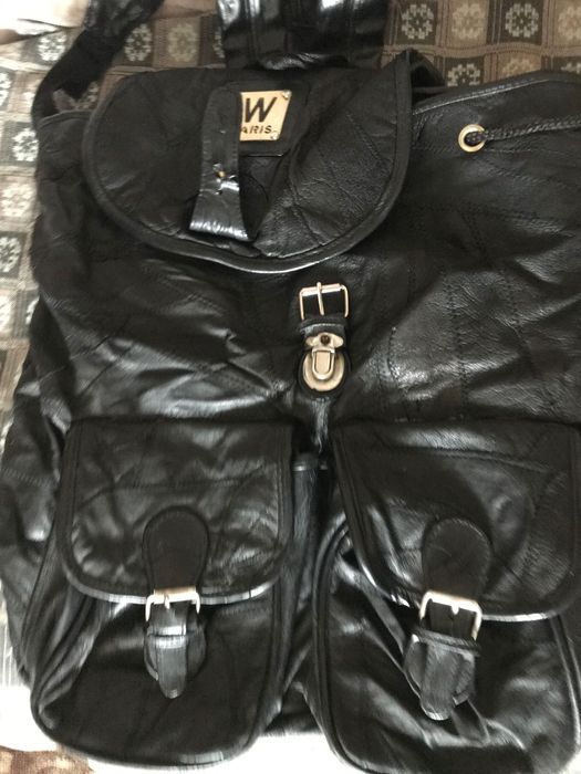 Рюкзак з кожи чорний