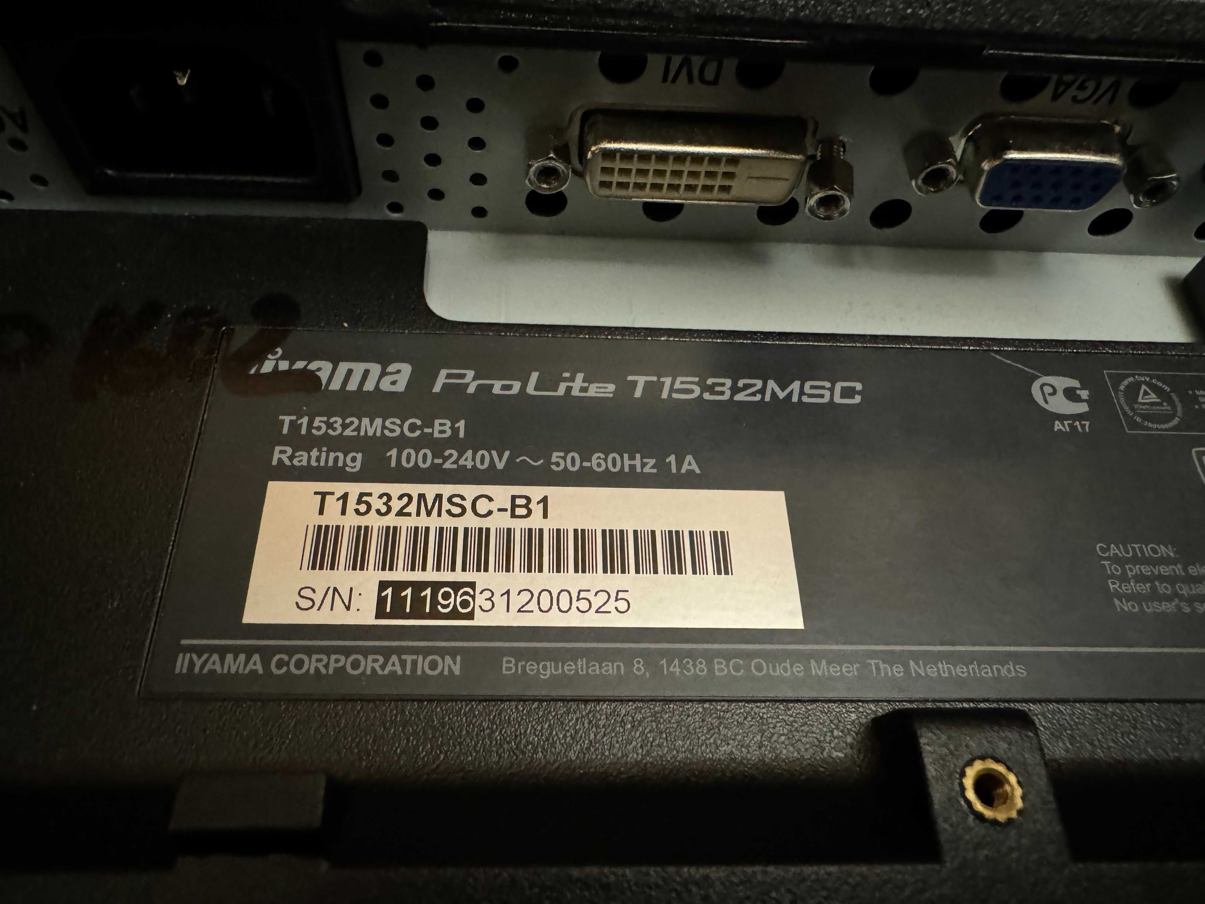 Монітор сенсорний Iiyama ProLite T1532MSC-B1