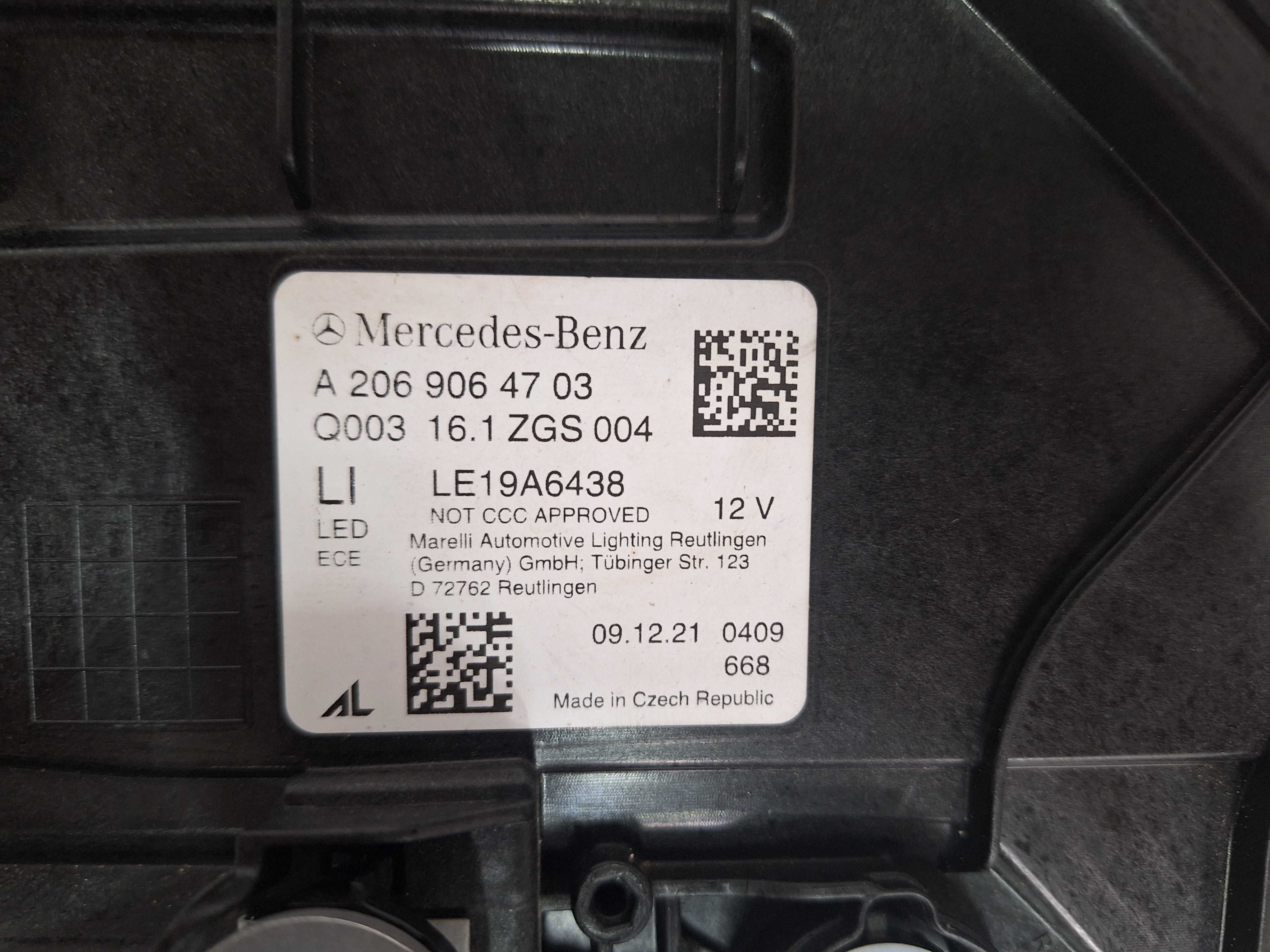 Mercedes W206 Digital  A2069063003 A2069064703 A2069068002 фари