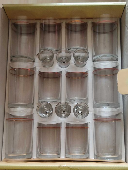 Zestaw szklanek kieliszków 3x6 szt