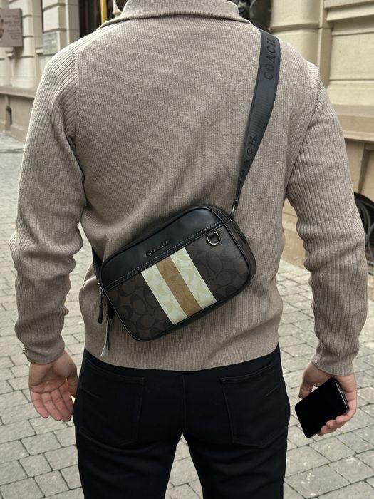 Чоловіча сумка Coach мужская сумка барсетка через плечо мессенджер
