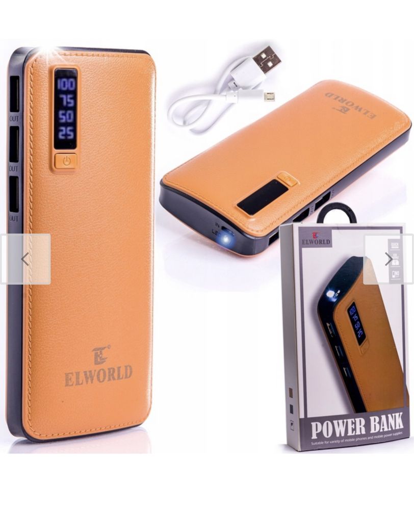 Powerbank Elworld 20000 mAh. Czarny i inne kolory.