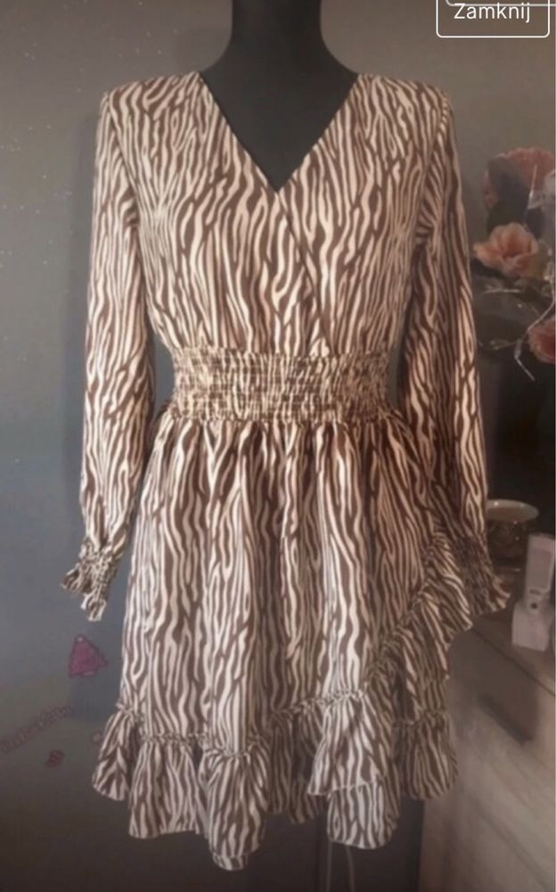 Śliczna sukienka zebra xs,s,m