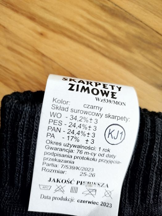 Skarpety zimowe pięć par