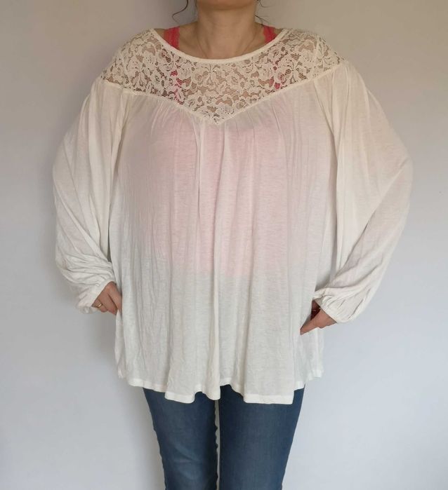 Fajna biała nowa z metką bluzka ciążowa koronka koronkowa L XL