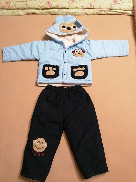 Kurtka chłopieca plus spodnie ocieplane rozmiar 68