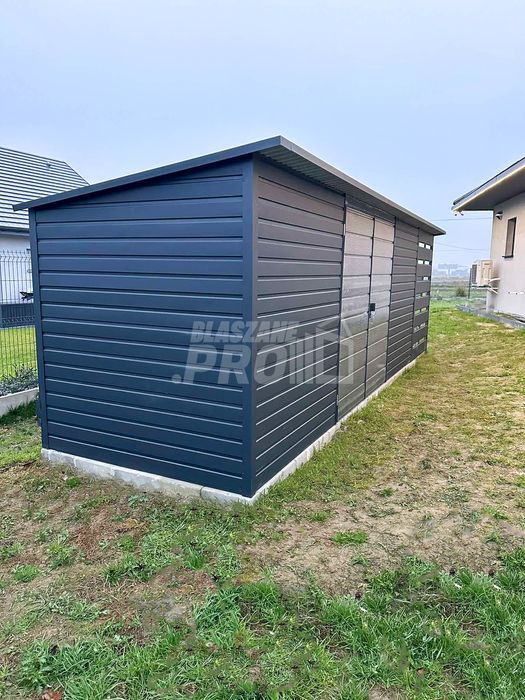 Schowek domek ogrodowy 6x2m wiata 1,5m Brama dwuskrzydłowa  GP452