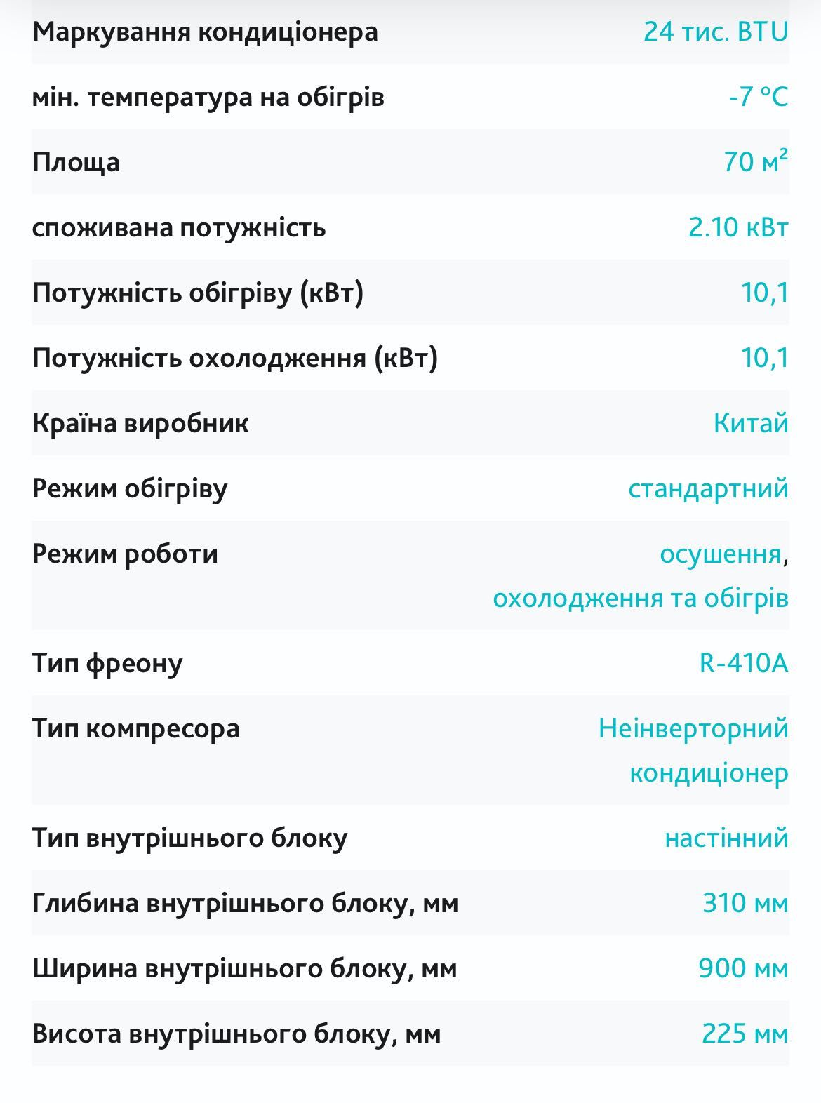 Кондиціонер Osaca ST-24HH