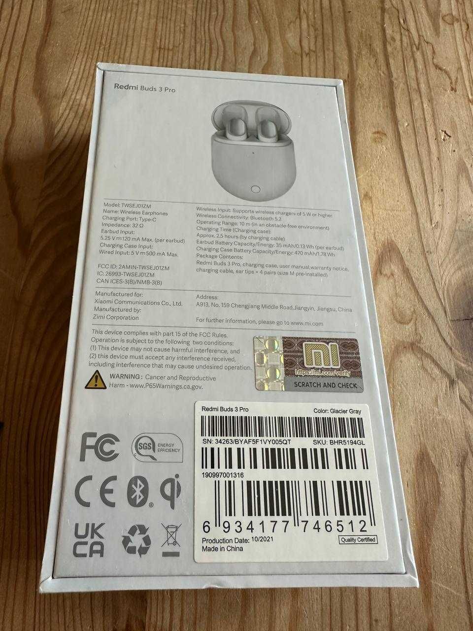 Redmi Buds 3 Pro - Nowe, oryginalne opakowanie (Kolor Biały)