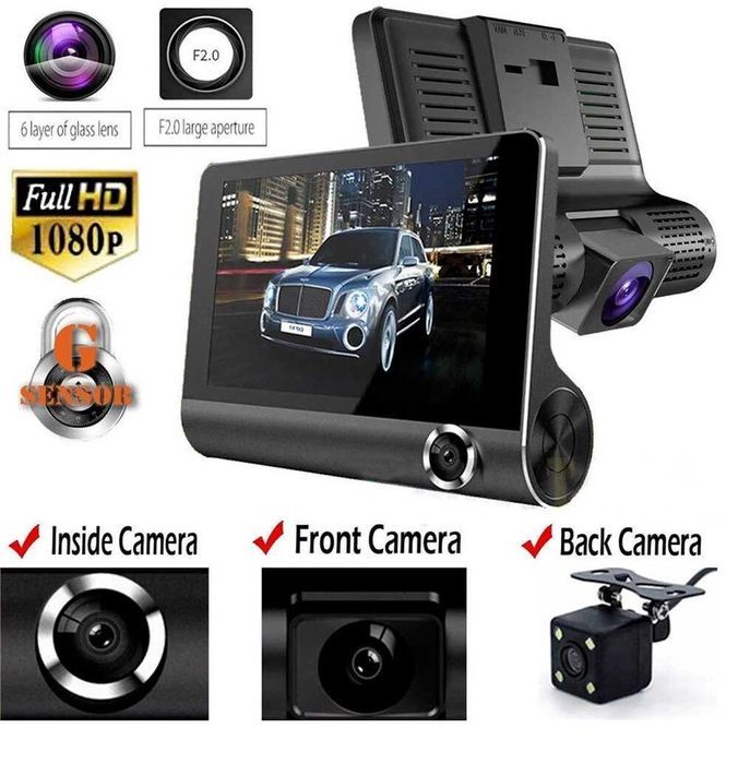 Dashcam com 3 câmaras * NOVO * Com Bateria