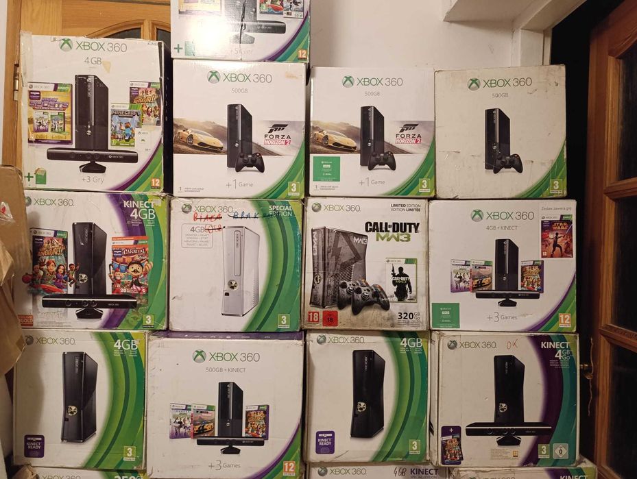Kolekcja Kartonów do xbox 360 fat, Xbox 360 Slim, Xbox 360 E