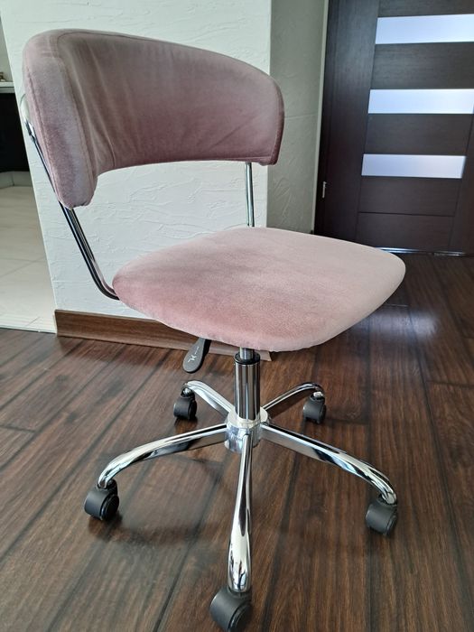 Krzesło biurowe obrotowe RÓŻ Welur