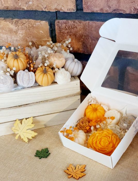 Jesienny zestaw prezentowy dekoracyjnych mydełek jabłko z cynamonem