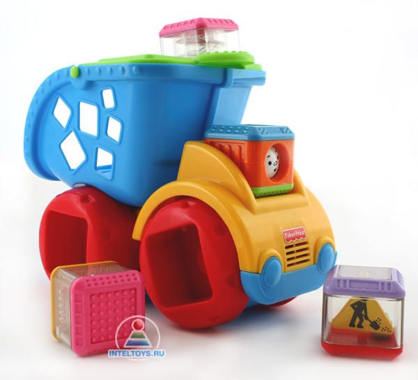 Деловой грузовичок с сенсорными кубиками Fisher-Price. Фишер. Машинка.