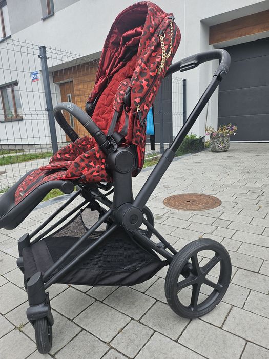 Cybex priam 4.0 czarna tapicerka + czerwona Rockstar