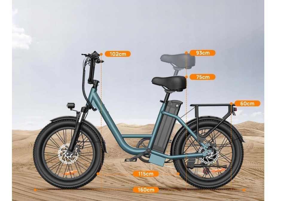 URlife E20 pojazd elektryczny 20" x 3.0 Fat Tire 500W 30KM/H 48V 13Ah