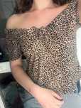Bluzka panterka pantera top off shoulder