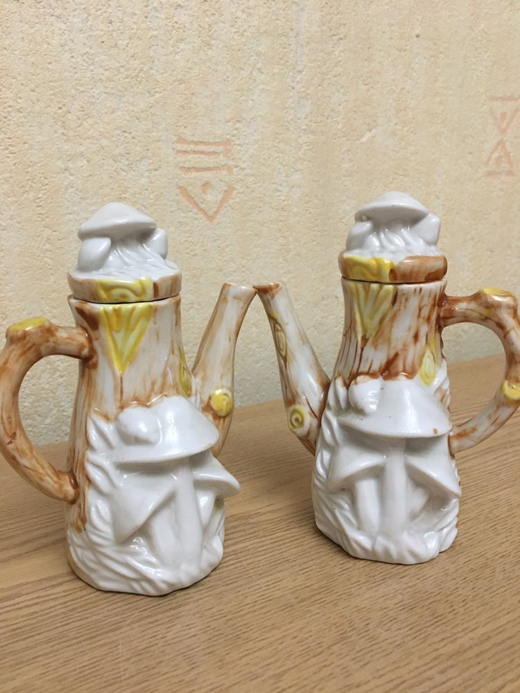 Чайнички Грибочки мініатюрки , ємність для оліі або оцту , пара