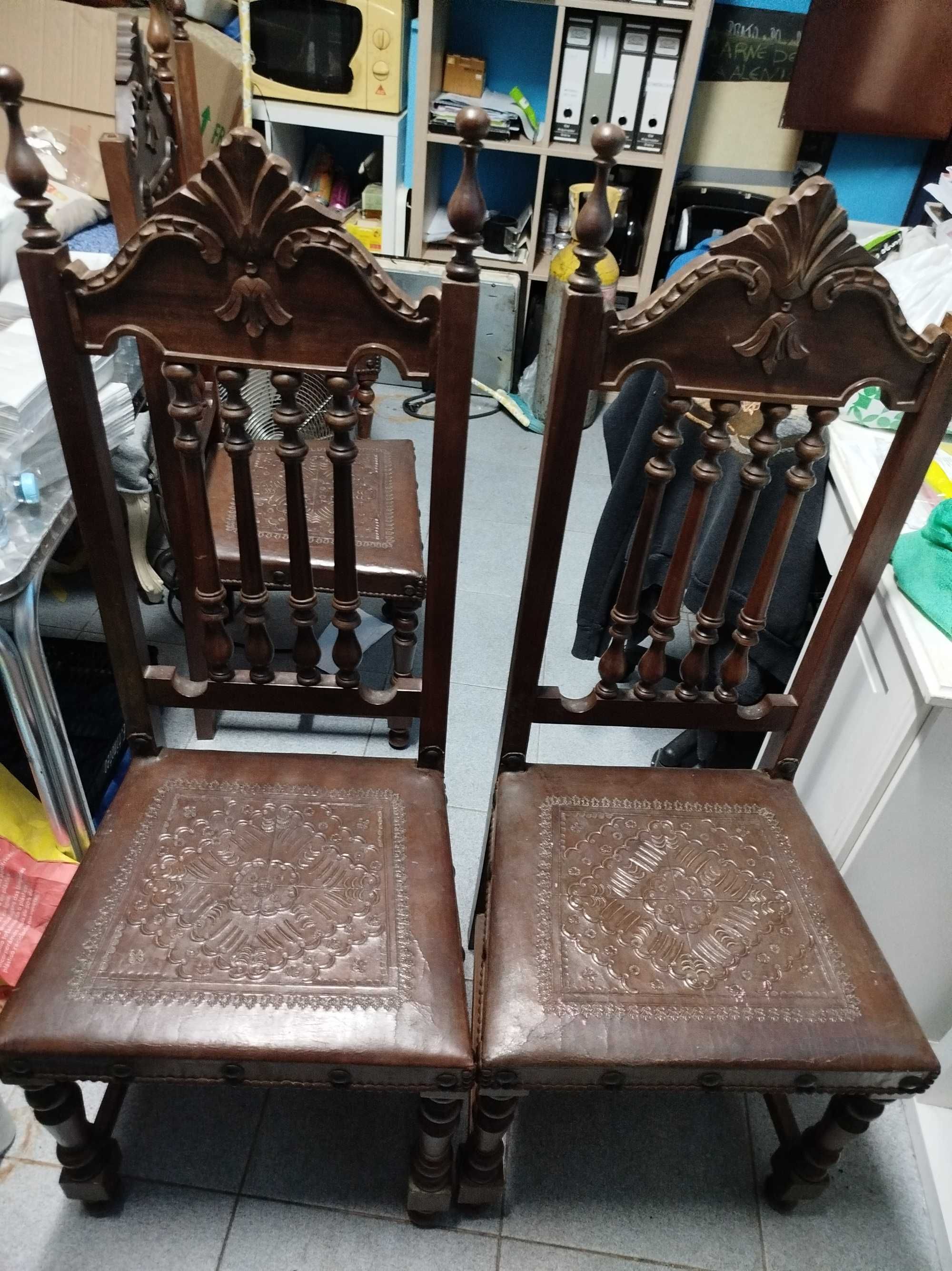Cadeiras de sala antigas conjunto de seis