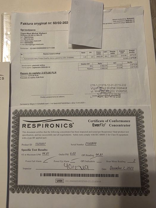 Koncentrator tlenu phillips