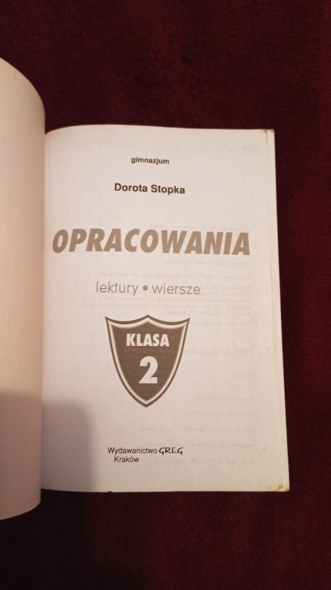 Opracowania lektury, wiersze dla gimnazjum - D. Stopka