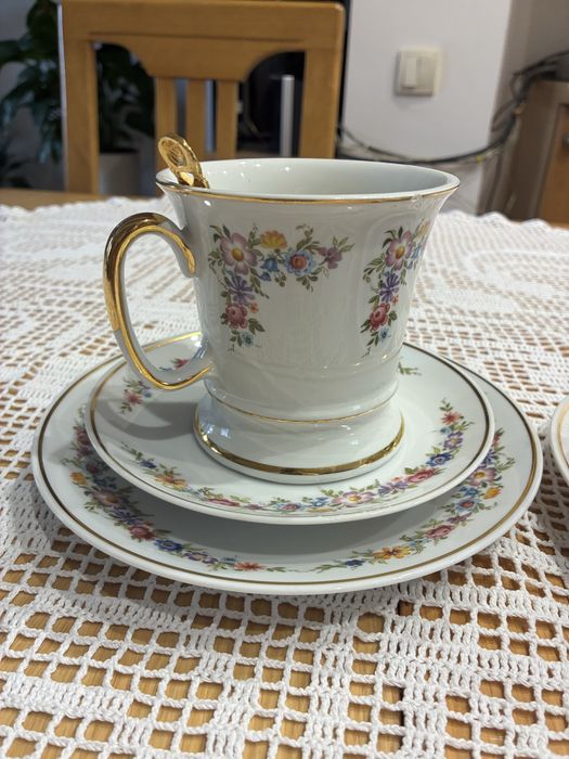 Zestaw do kawy/herbaty pozłacany