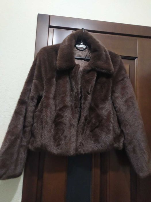 Шубка полушубок норка zara р. М шоколад
