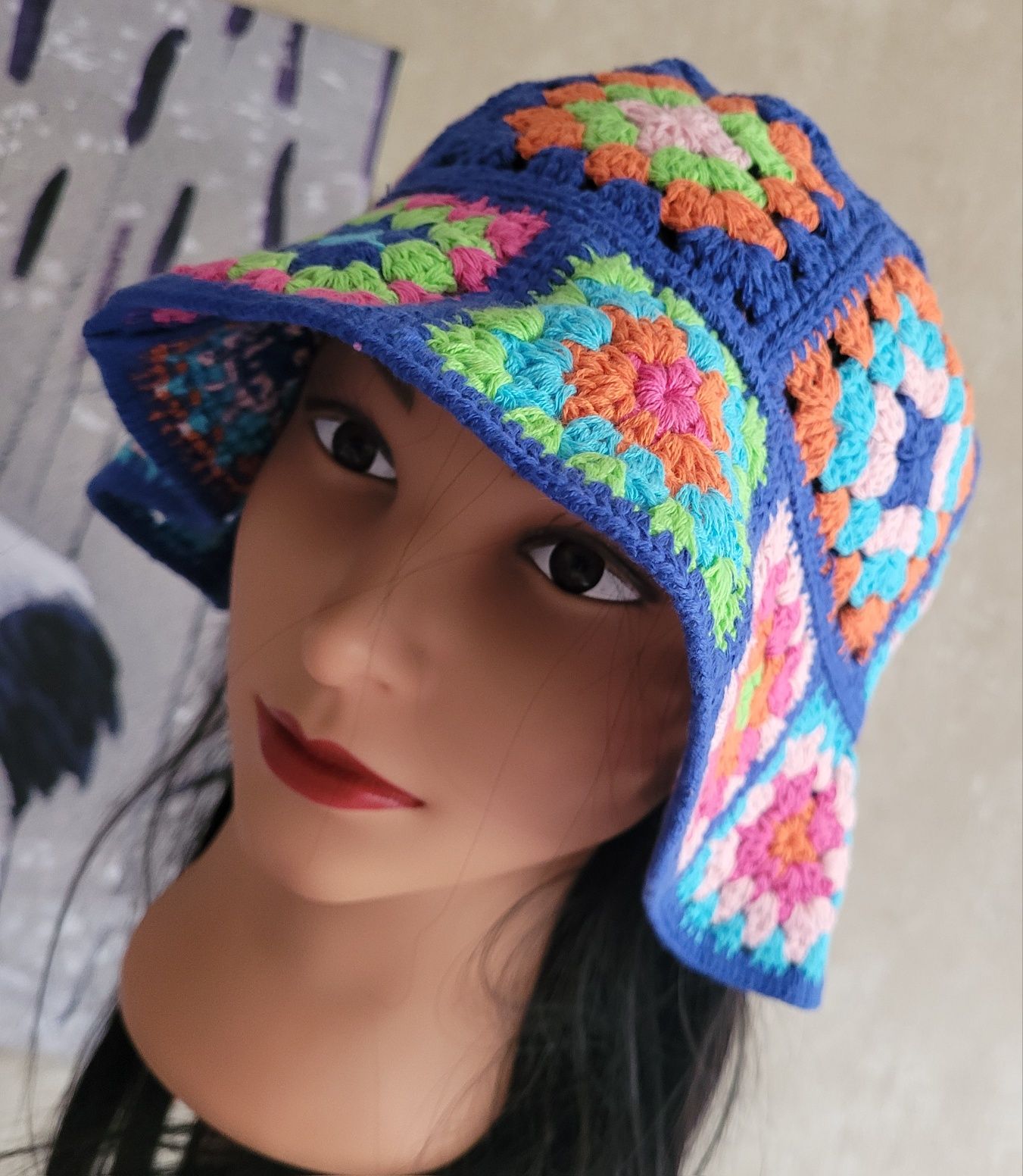 Śliczny szydełkowy kolorowy oddychający Boho Etno casual