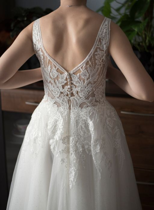 Suknia ślubna z welonem 34/36 XS/S