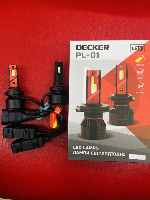 Лед лампи в авто DECKER PL-01/Н7/Н1/1000Lm/5000K/45W/ УСІ ЦОКОЛЯ Є