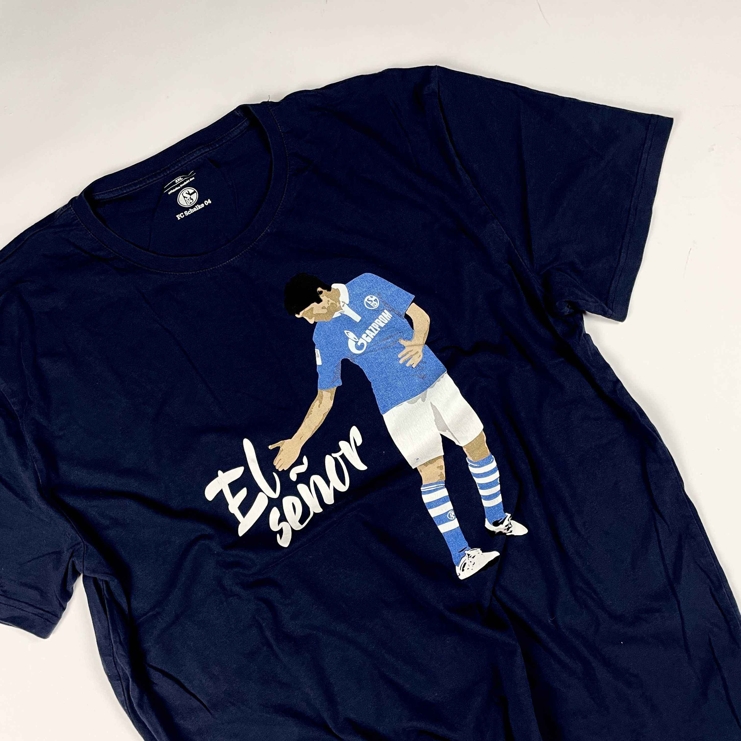 FC Schalke 04 El Señor navy T-shirt koszulka z dużym nadrukiem 90s y2k