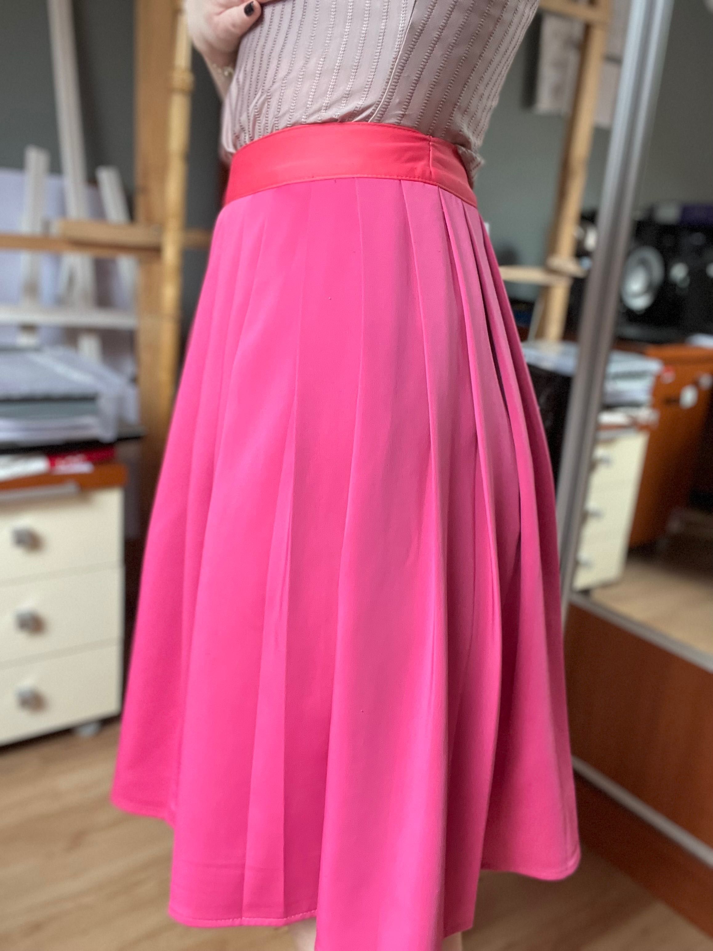 Różowa Spódniczka hm 36 dwukolorowa elegancka spódniczka s