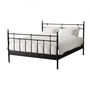 IKEA Svelvik łóżko metalowe czarne 140x200