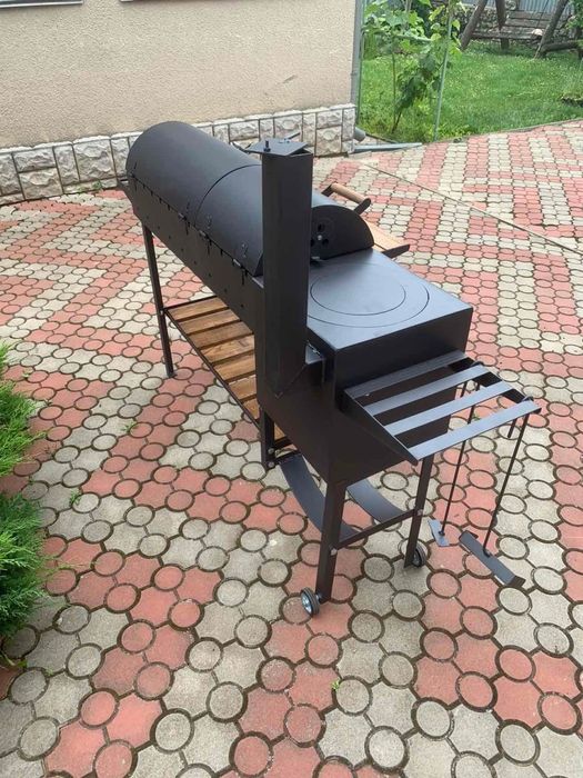 Великий  мангал гриль барбекю з пічкою на 13 шомпурів + ПОДАРУНОК