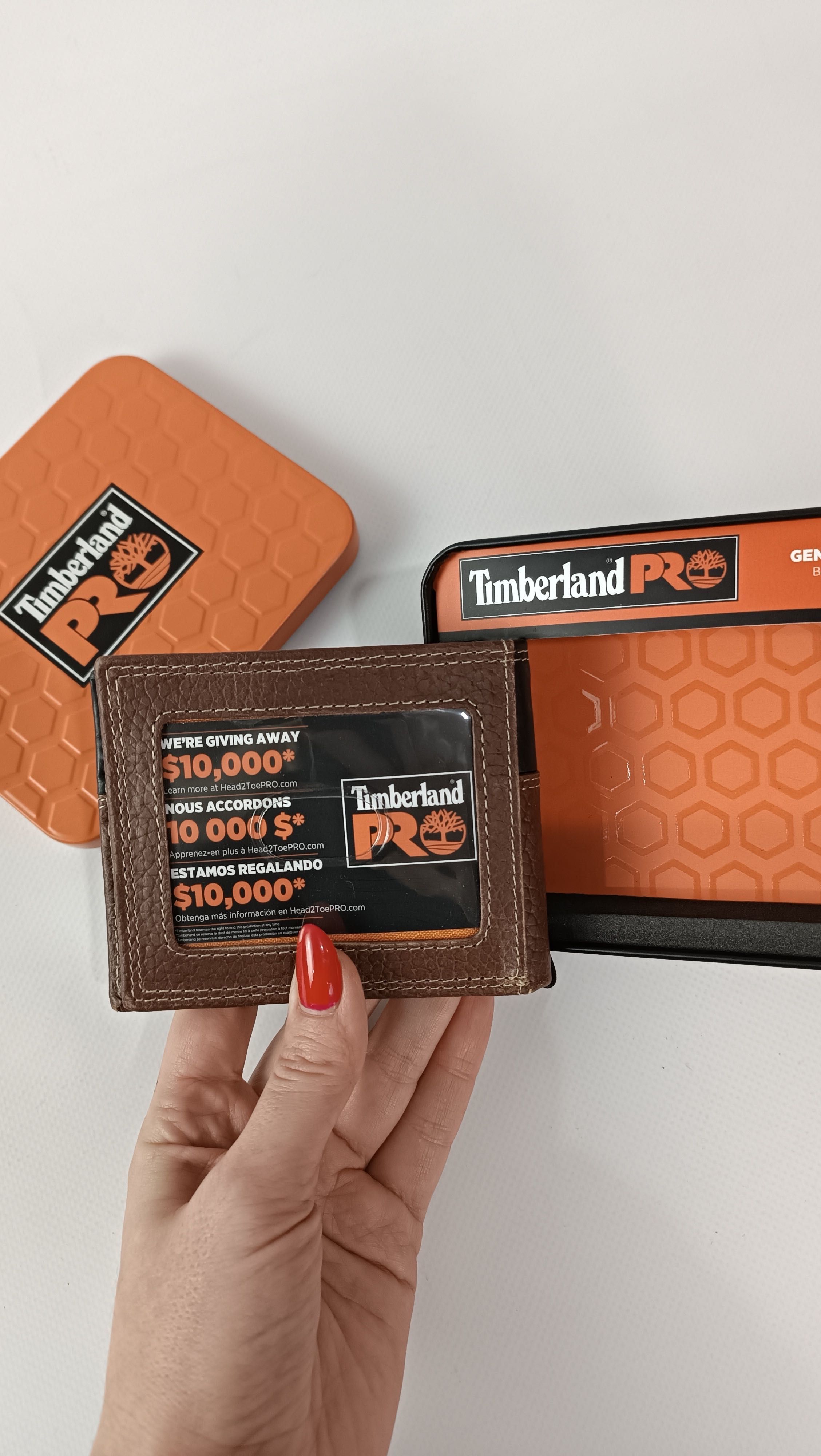 Чоловічий шкіряний гаманець Timberland PRO з захистом від зламу карт