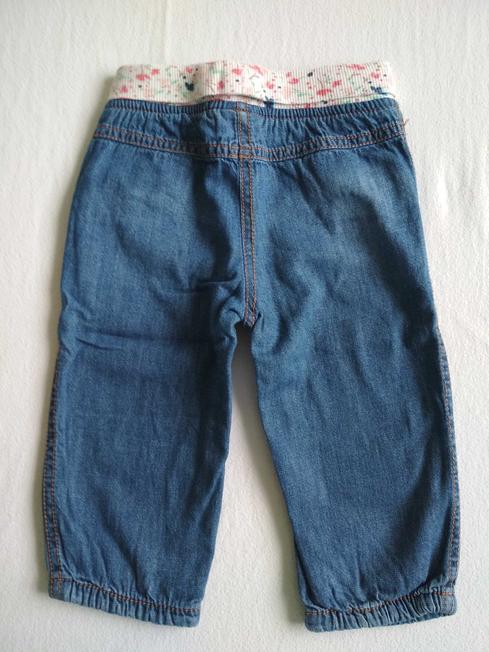Spodnie jeansowe na podszewce F&F 9-12m / 80cm