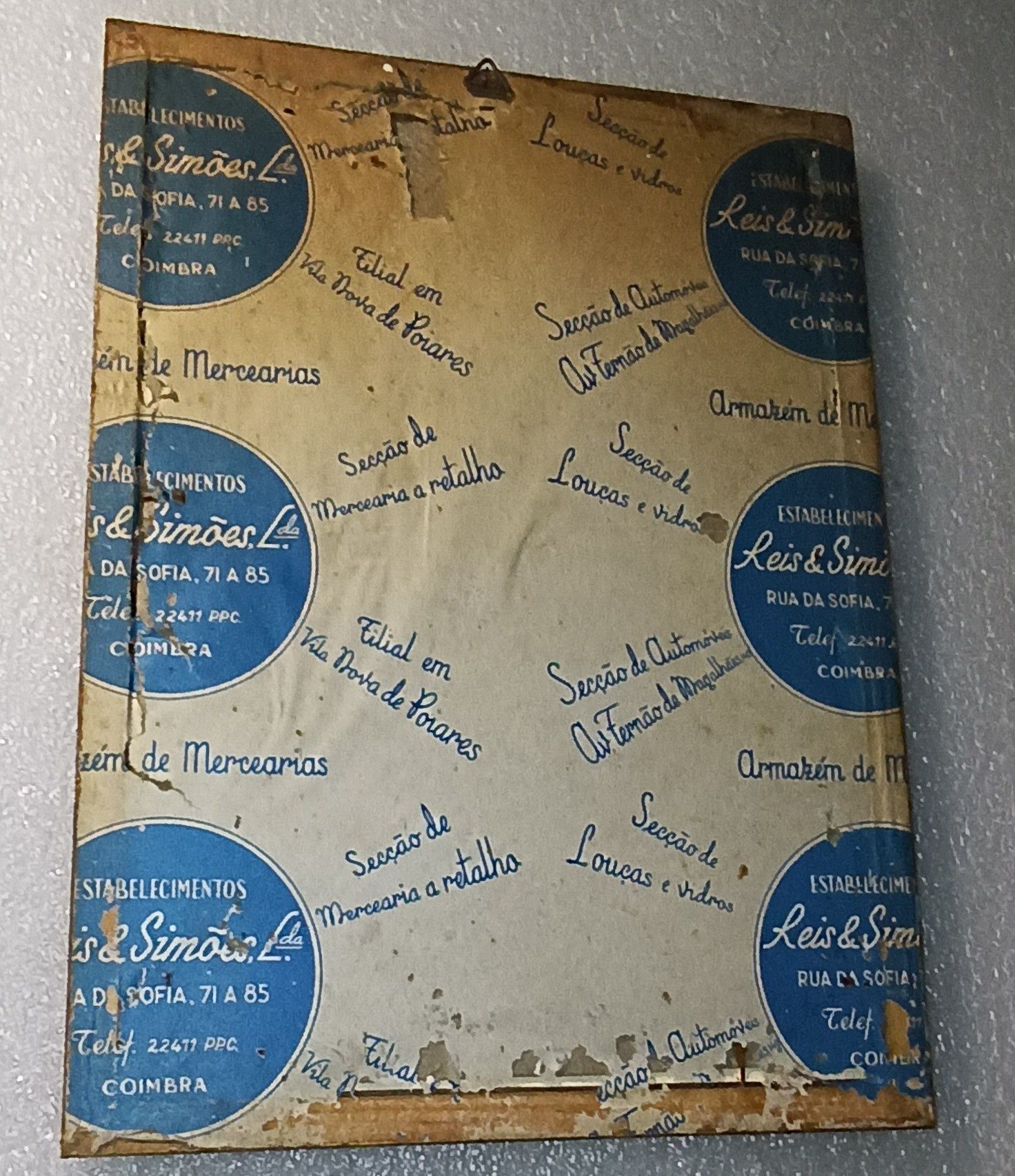 Antigo quadro com gravura Sé Velha, catedral de Coimbra
