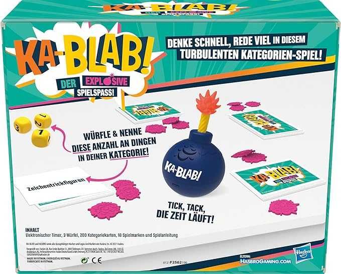 Hasbro Ka-Blab! Gra dla rodzin na wieczory z grami dla 2-6 graczy