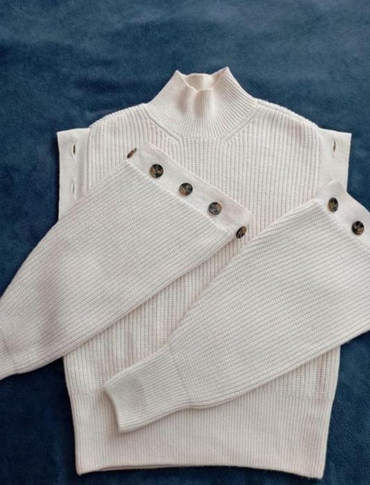 H&М божественний молочний светр-трансформер