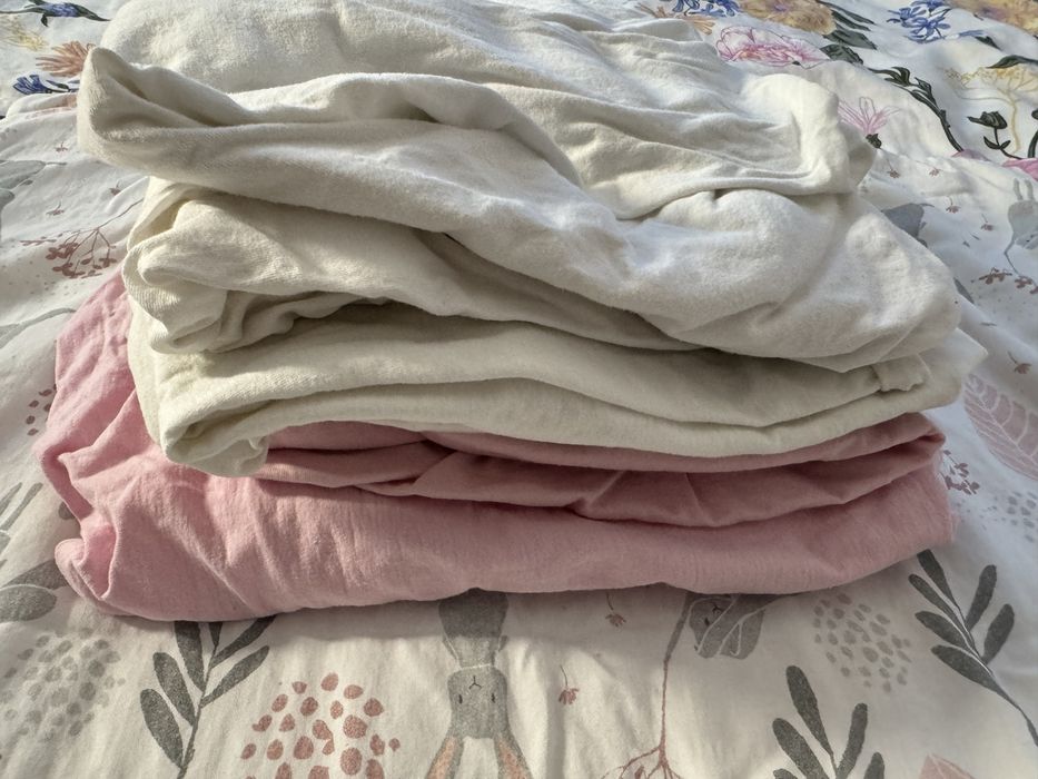 Poszewki ikea na posciel dziecieca 4 komlety + 6 przescieradel Len