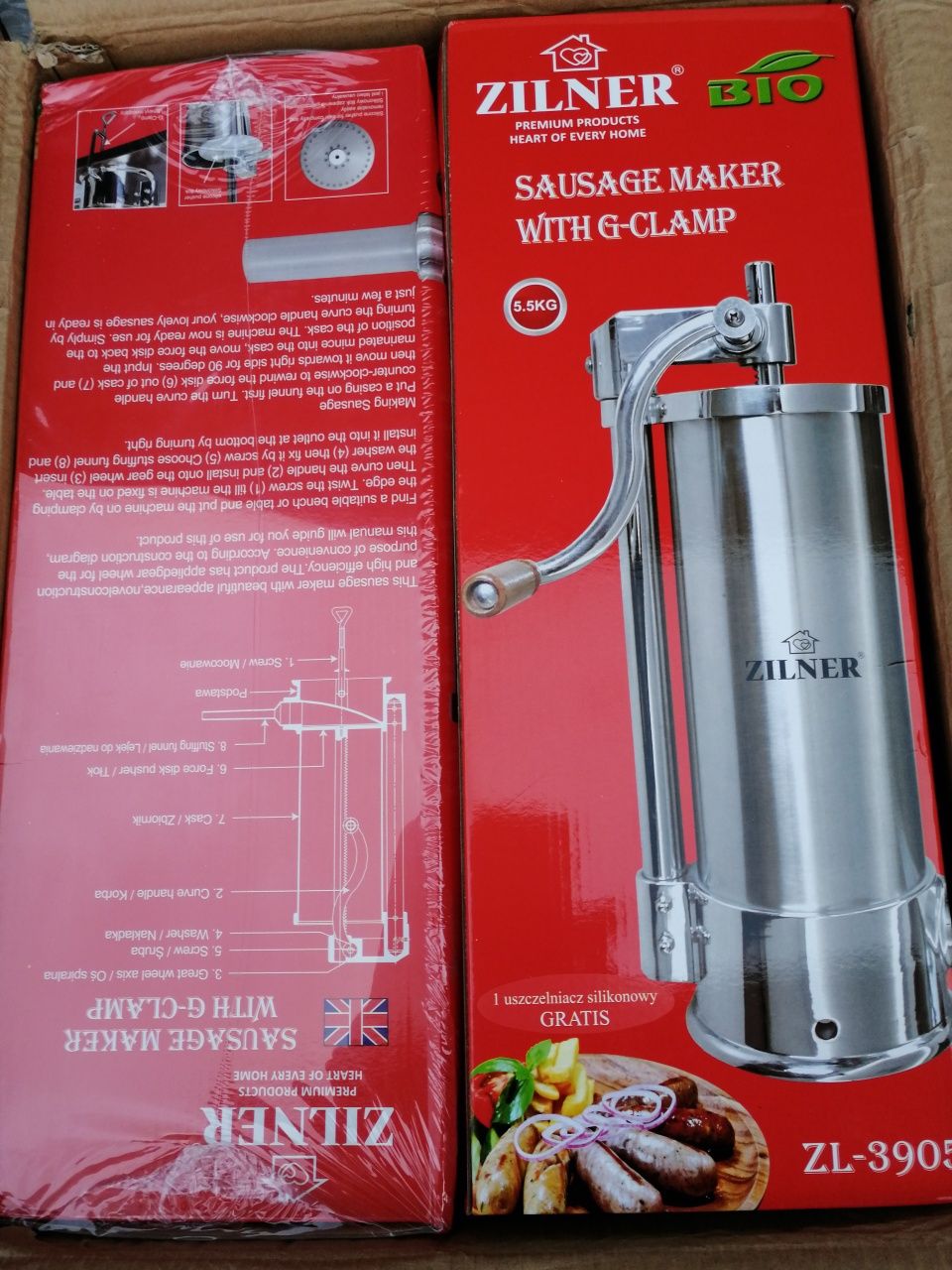 Nadziewarka pionowa 5,5kg + dodatkowy tłok silikonowy