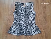 Elegancka bluzka z baskinka Oasis panterka