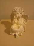 Anioł aniołek z gipsu gipsowy świecznik tealight figurka biały ozdoba