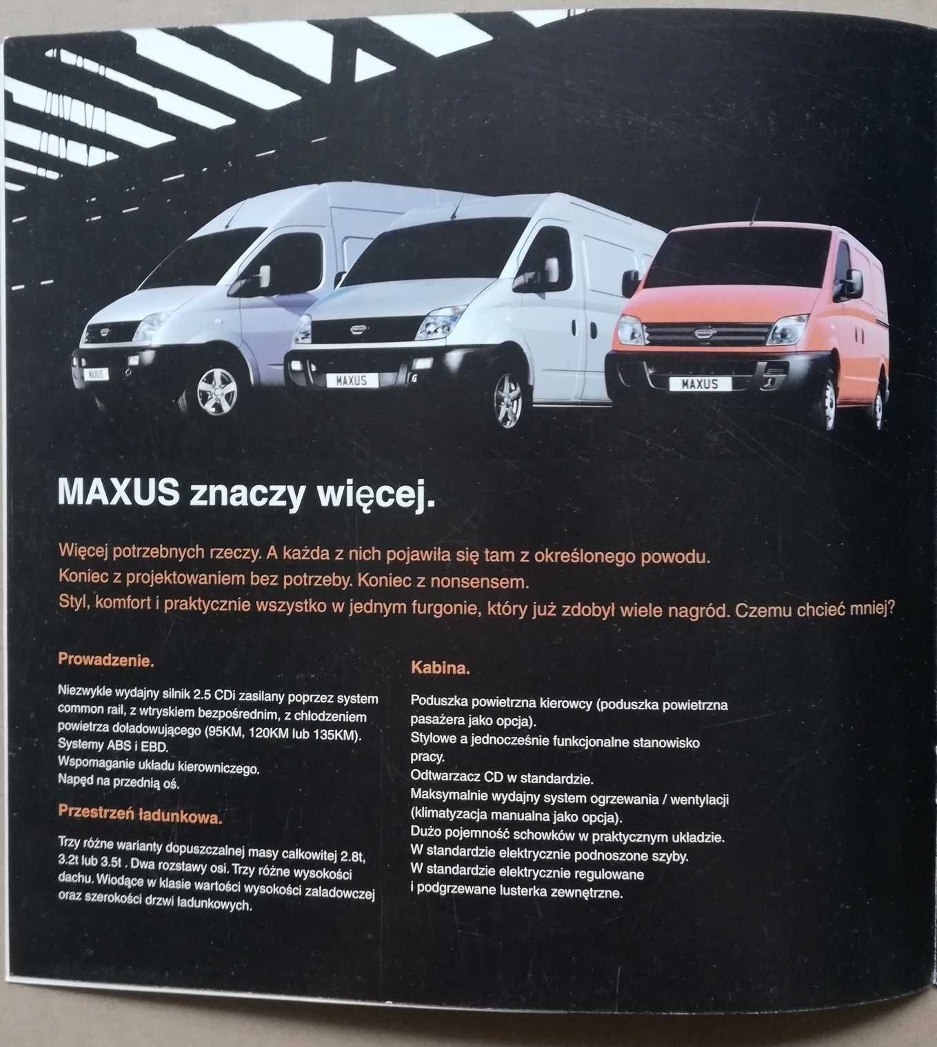 Prospekt MAXUS furgony