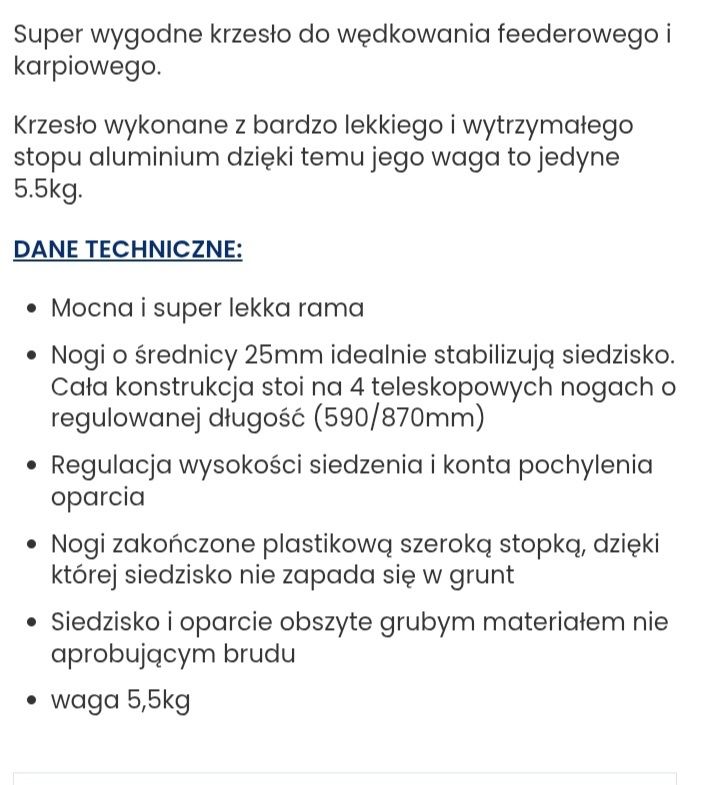 Krzesło wędkarskie Genlog