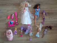 9x zestaw lalek barbie, syrenka enchantimals i inne plus akcesoria