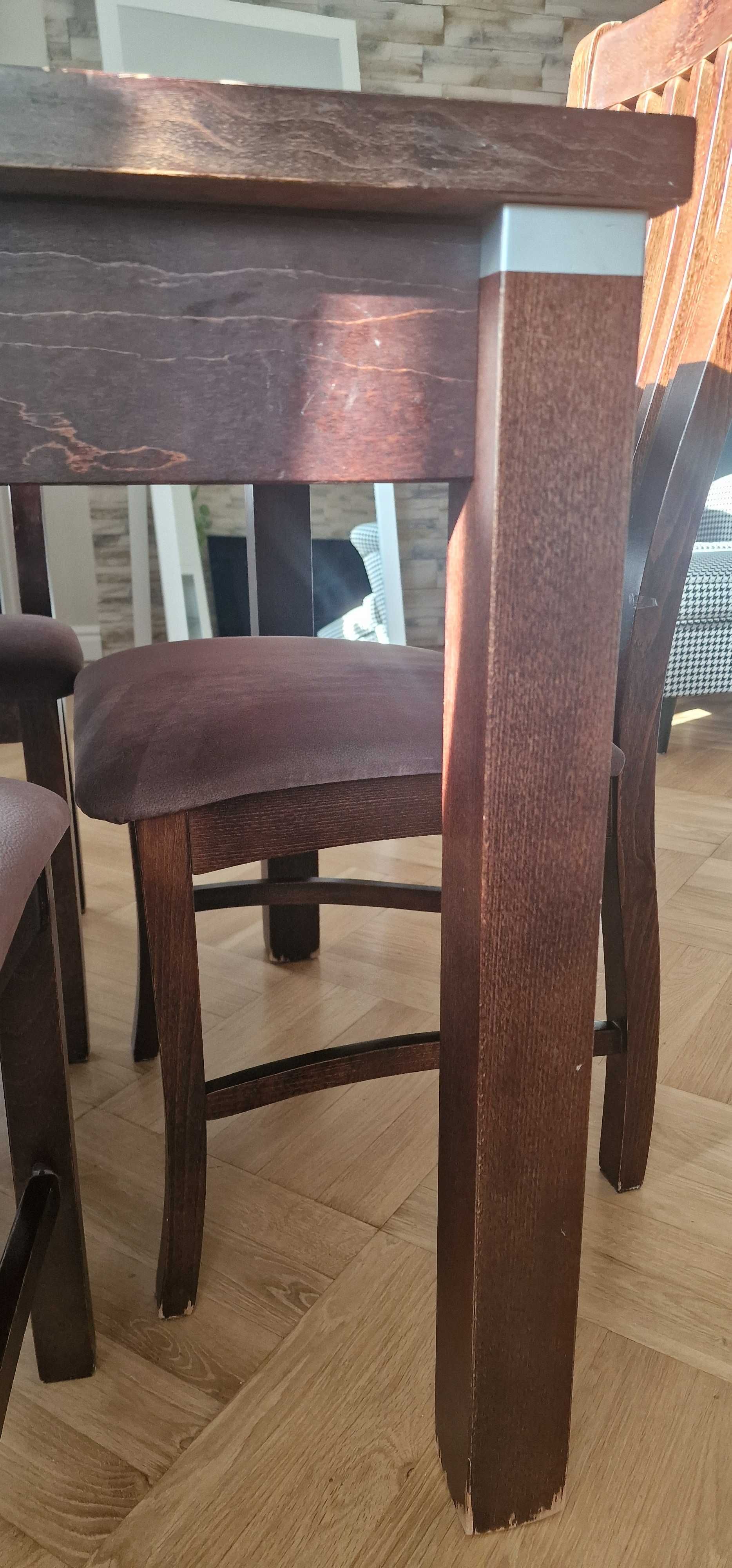 Stół i 6 krzeseł drewniane wenge