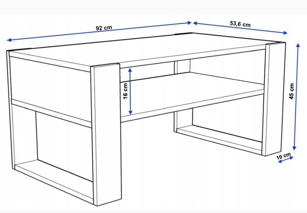 Stolik kawowy KARO ława loft retro Dąb Egger