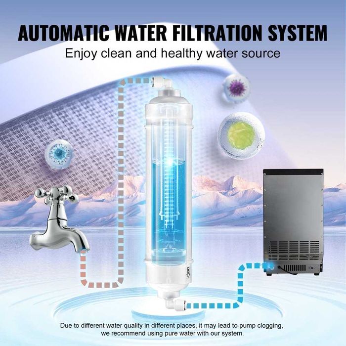 Льдогенератор 34 кг/24 часа Емкость для хранения льда 5,6 кг 36 шт